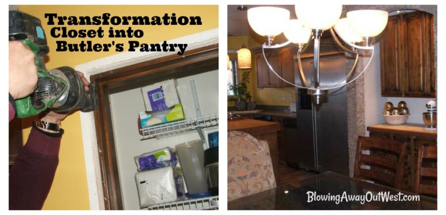 Makeover School - Turn a Closet Into A Butler's Pantry| blowingawayoutwest.com - Stylish Butler's Pantries are in high demand. Here's how to DIY and turn your closet or pantry into a beautiful Butler's Pantry. #butlerspantry #butlerspantryideas #butlerspantrysmall #diybutlerspantry #coffeestations