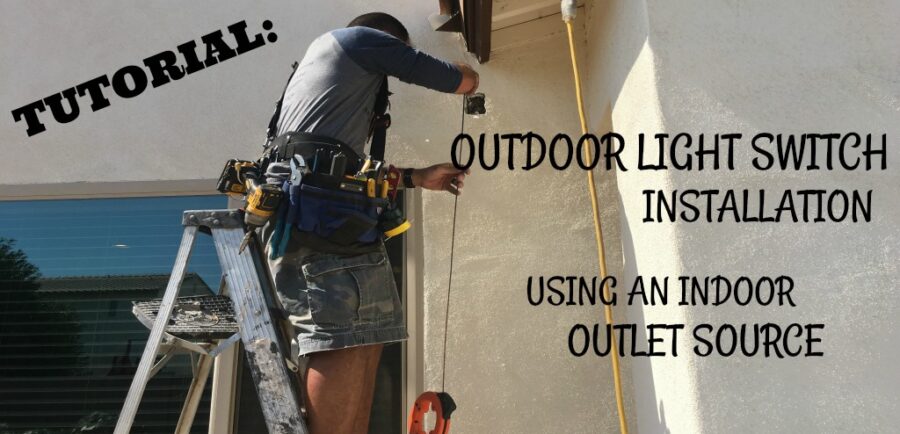 Tutorial - How to Install An Outdoor Light Switch | blowingawayoutwest.com - Ready to add lights to your backyard? Here's how to use an indoor outlet to create an outdoor light switch #addanelectricallightswitch #addanoutdoorlightswitch #howtooutdoorlighting #howtowirealightswitch