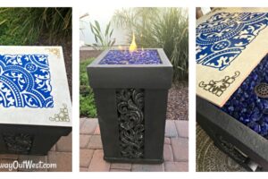 DIY Makeover: Patio Ring Gets New Life Thanks to My Cricut | blowingawayoutwest.com - How I used my Cricut to turn an old patio fire ring into a work of art #diyproject #diymakeover #recycledproject #cricutproject