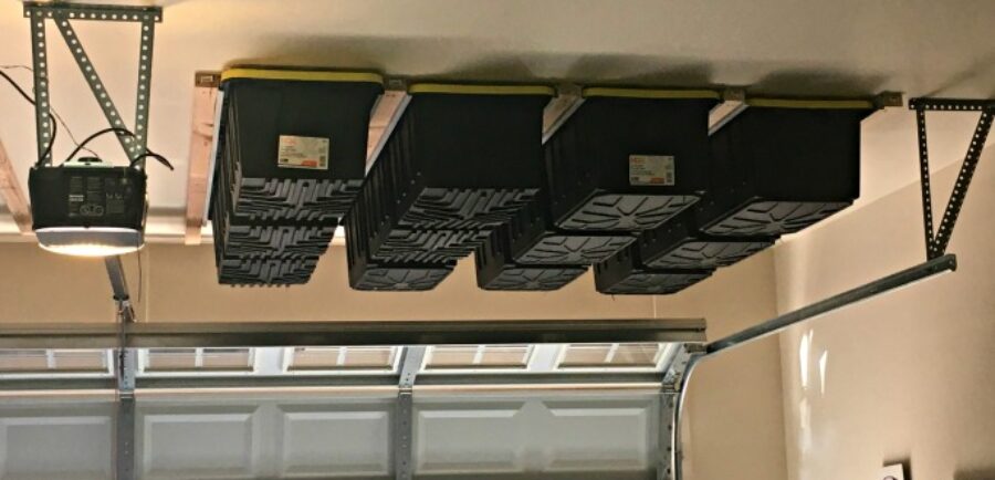 Tutorial: How to Build Above Garage Door Storage | blowingawayoutwest.com - How to build Garage Storage that's a cut above. Step-by-step process. #diystorage #diygaragestorage #howtobuild #garagestoragetutorial