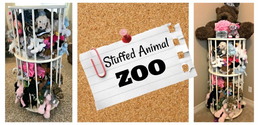 The Stuffed Animal Zoo Tutorial| blowingawayoutwest.com - The complete tutorial to make a circular Stuffed Animal Zoo for stuffed animal organization and storage. #stuffedanimalzoo #stuffedanimalstorage #kidsroomorganization #kidsrooms #stuffedanimals #organizestuffedanimals