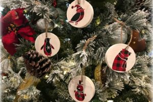 Scandinavian Buffalo Check DIY Christmas Tree Ornaments