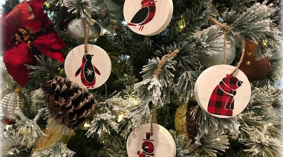 Scandinavian Buffalo Check DIY Christmas Tree Ornaments