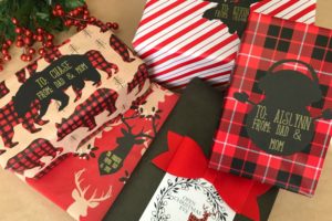 Buffalo Check Wrapping Theme with Free Printable Reindeer Gift Tags