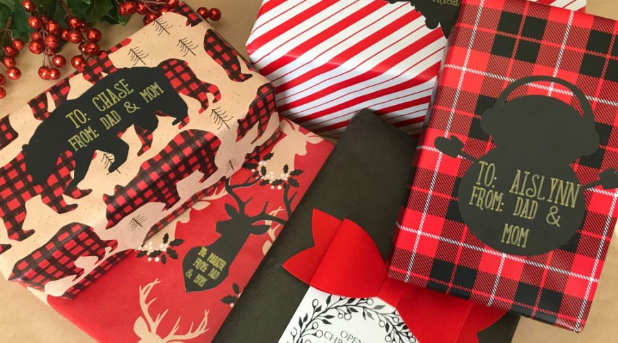 Buffalo Check Wrapping Theme with Free Printable Reindeer Gift Tags