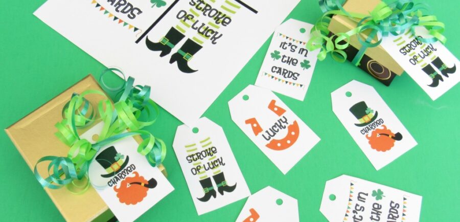 Free St Patrick's Day Printables and Gift Tags: Charming St Patrick's Day Printables | blowingawayoutwest.com - Lucky and Charmed Gift Tags and Printables. #stpatricksdayprintable #freesprintable #freestpatricksdayprintable #freeluckygifttags #gifttagstoprint