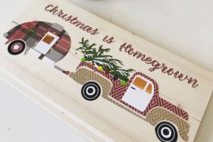 Christmas Vintage Truck Tray Out of A Frame