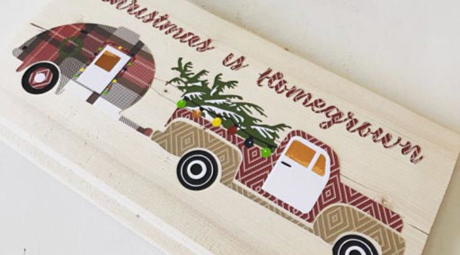 Christmas Vintage Truck Tray Out of A Frame