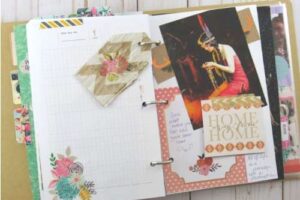 What Happened When I Went to Craft Camp! | blowingawayoutwest.com - I attended a 6- week virtual camp with a bunch of crafty ladies and it grew my confidence and creativity. Here's why you should consider joining an online craft camp. #collages #mixedmediacollage #junkjournal #vintageephemera #makersmovement #craftygirl #artjournalling#memorykeeping #journalstickers #plannerstickers #craftcamp #craftwithme #onlinecamps #summercamp #increasedcreativity #increasedconfidence