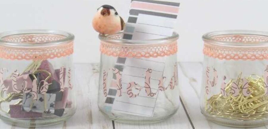 Quick Gift: Dollar Store Desk Set Using Your Cricut | blowingawayoutwest.com -Complete Beginner (Easy) Tutorial on How to Make Dollar Store Office Supply Jars with your Cricut Explore Air. #cricutprojectsbeginner #cricutprojectsfreebeginner #cricutprojectsbeginnerexploreair #cricutprojectsbeginnerpaperflowers#cricutprojectsunique #cricutprojectideas #increasedconfidence #increasedcreativity #diygiftideas#homemadegifts #dollarstorecrafts
